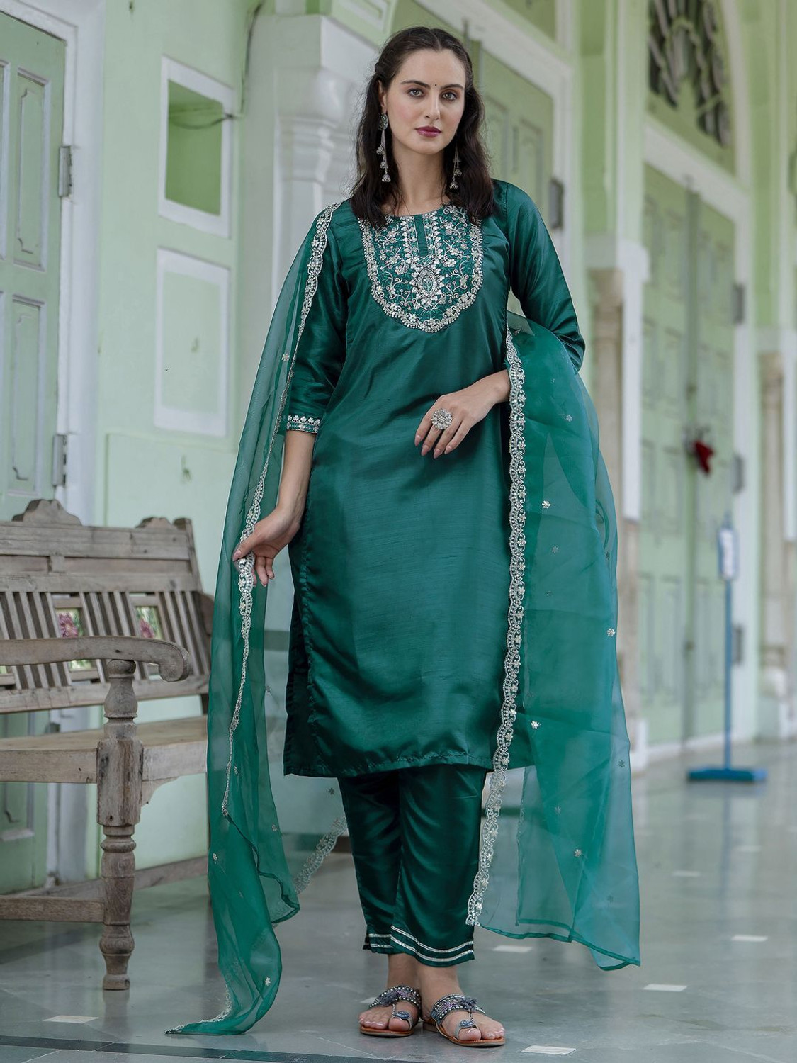 Image of VredeVogel Women Kurta Pant Dupatta Set