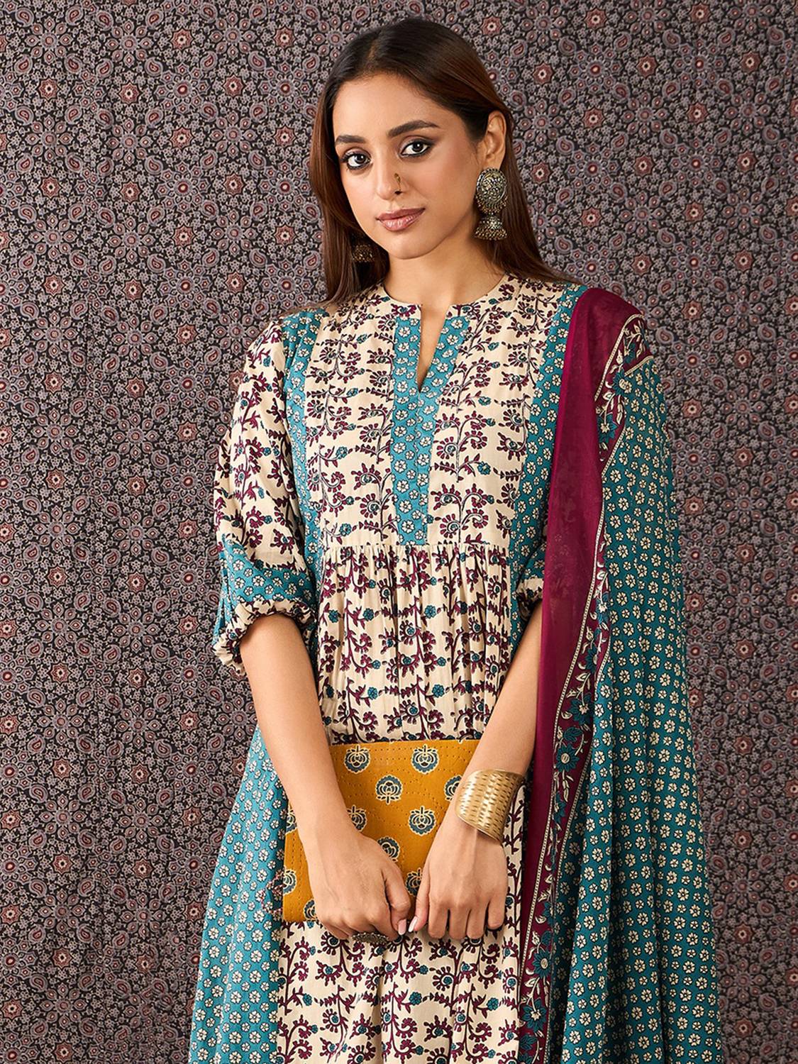 Indo Era Women Kurta Pant Dupatta Set