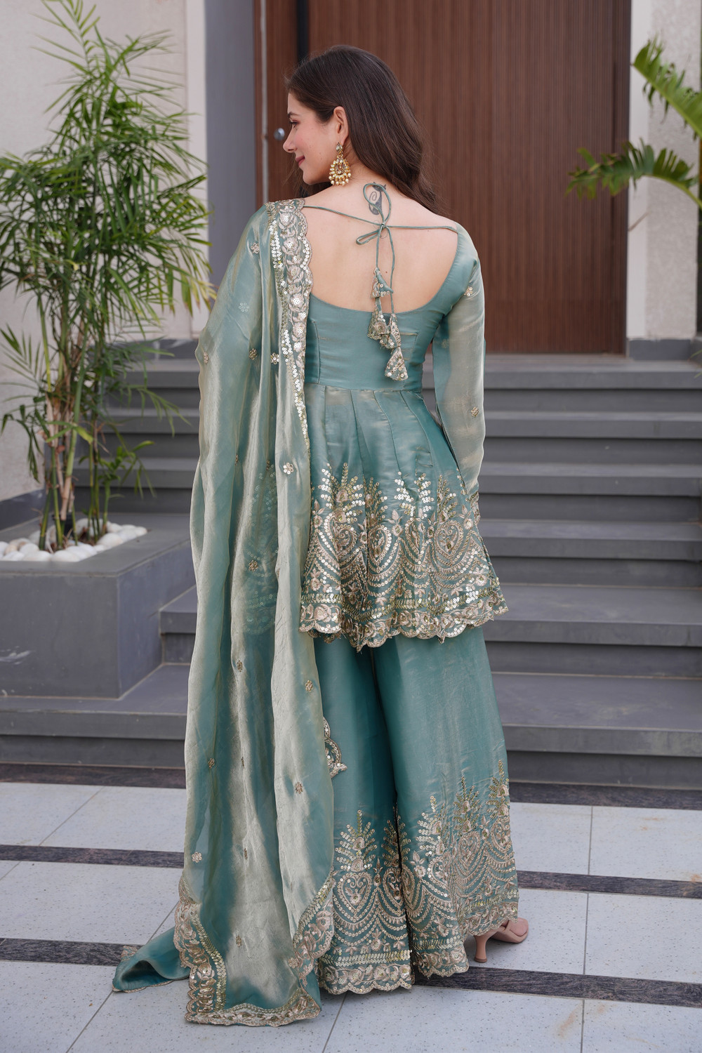 Image of Trijal Fab Women Kurta Palazzo Dupatta Set