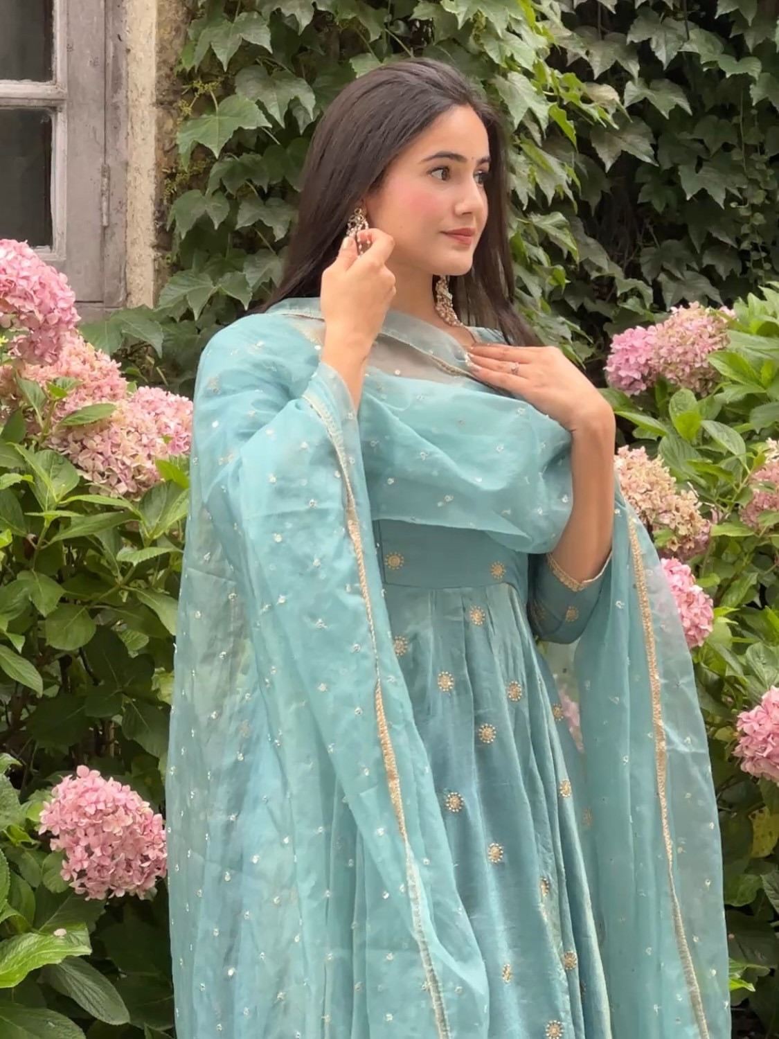 Image of Divastri Embroidered Anarkali Kurta, Bottom & Dupatta Set