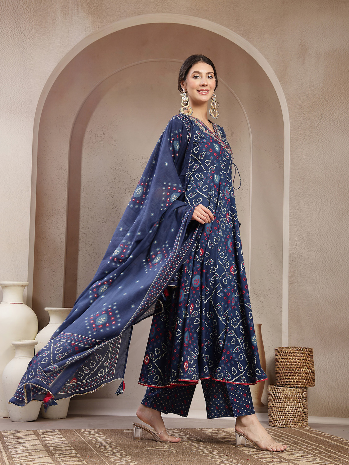 Image of KIMAYRA Women Kurta Palazzo Dupatta Set