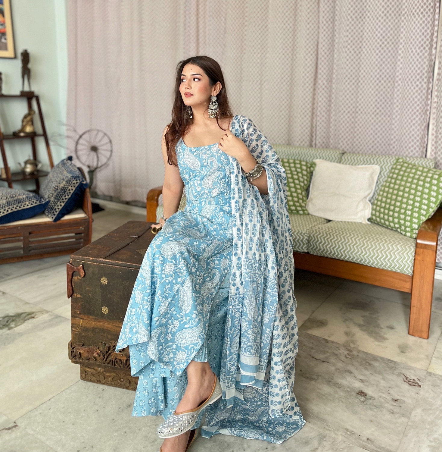 Image of Wasma Fashion Women Kurta Palazzo Dupatta Set