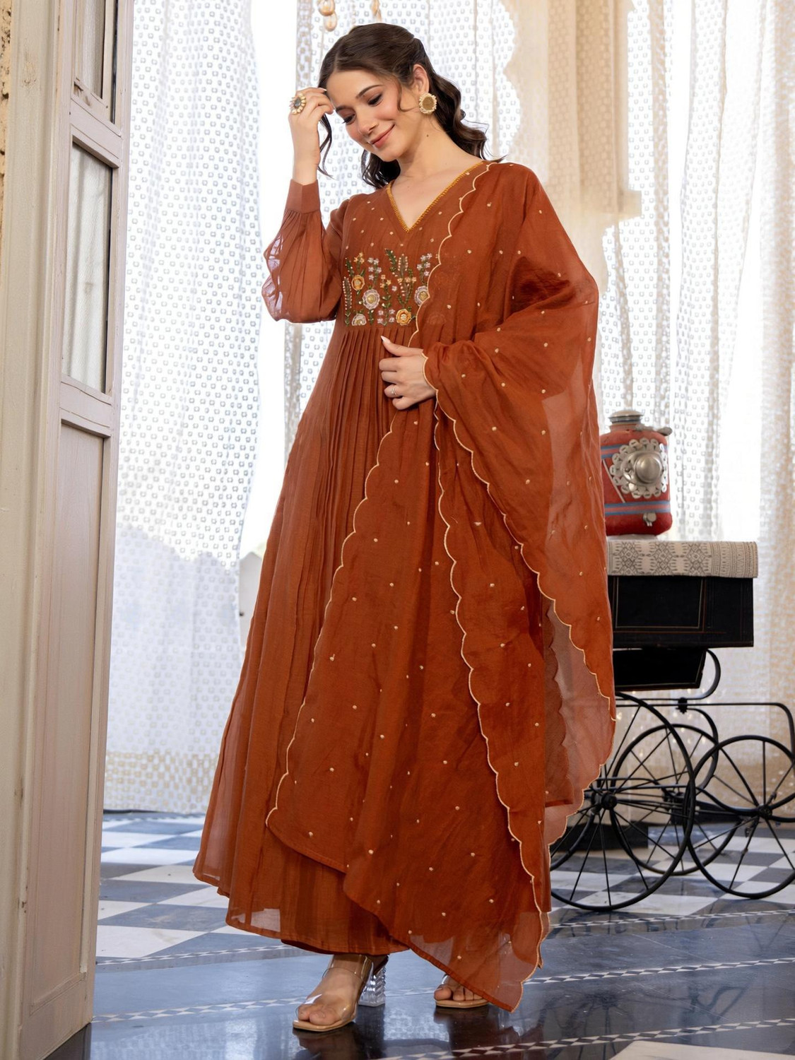 Image of Klosia Women Kurta Pant Dupatta Set