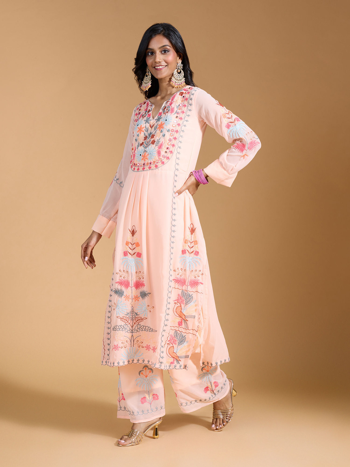 Image of Divastri Women Kurta Palazzo Dupatta Set