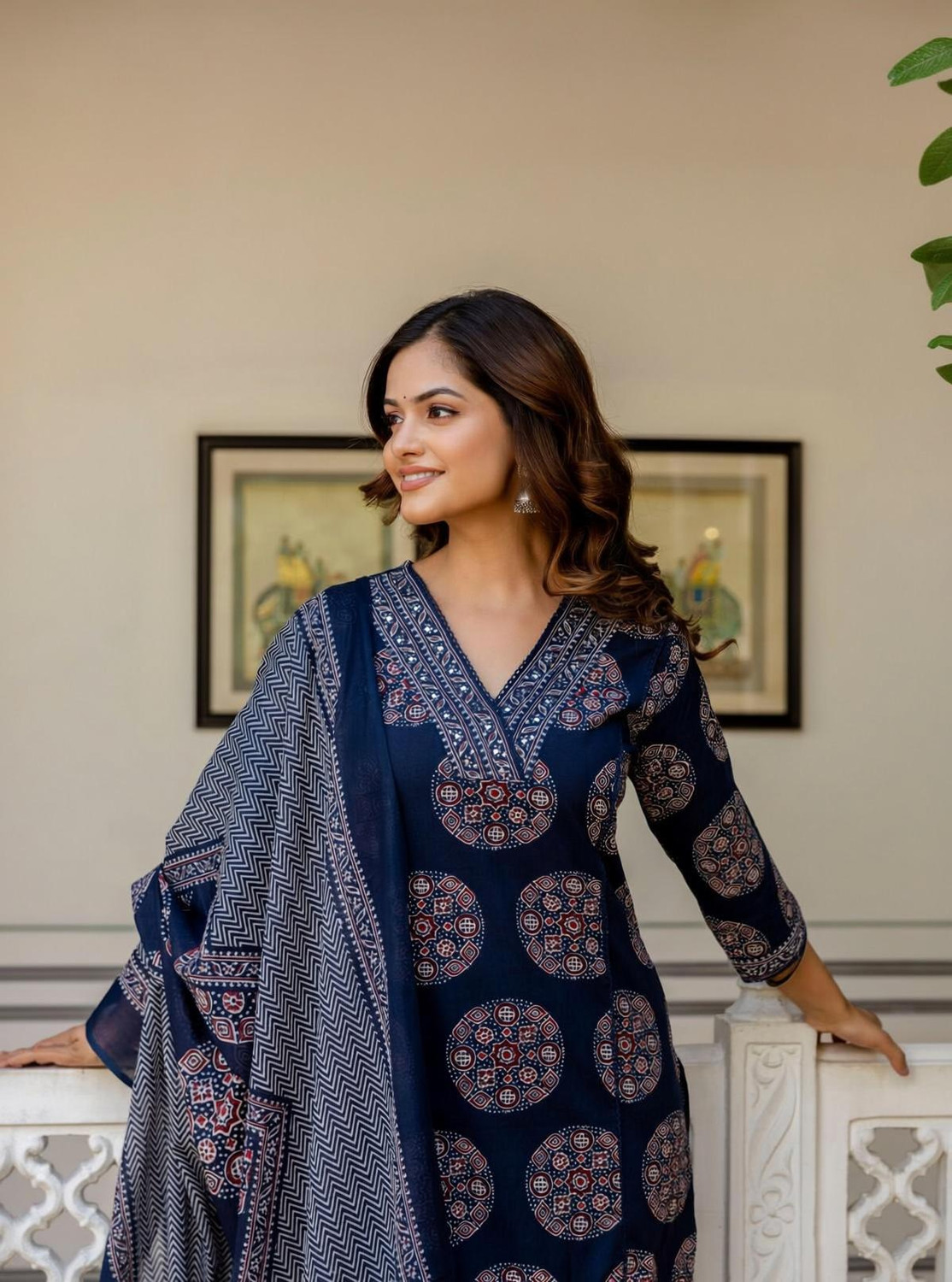 Image of ANOUK Women Kurta Palazzo Dupatta Set