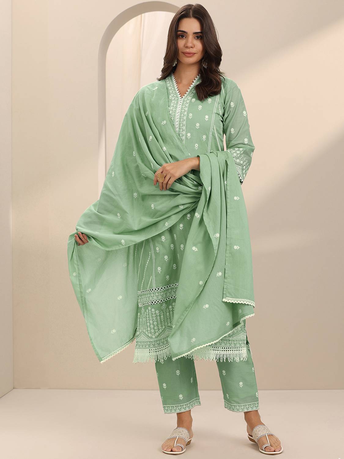 LIBAS Women Kurta Pant Dupatta Set