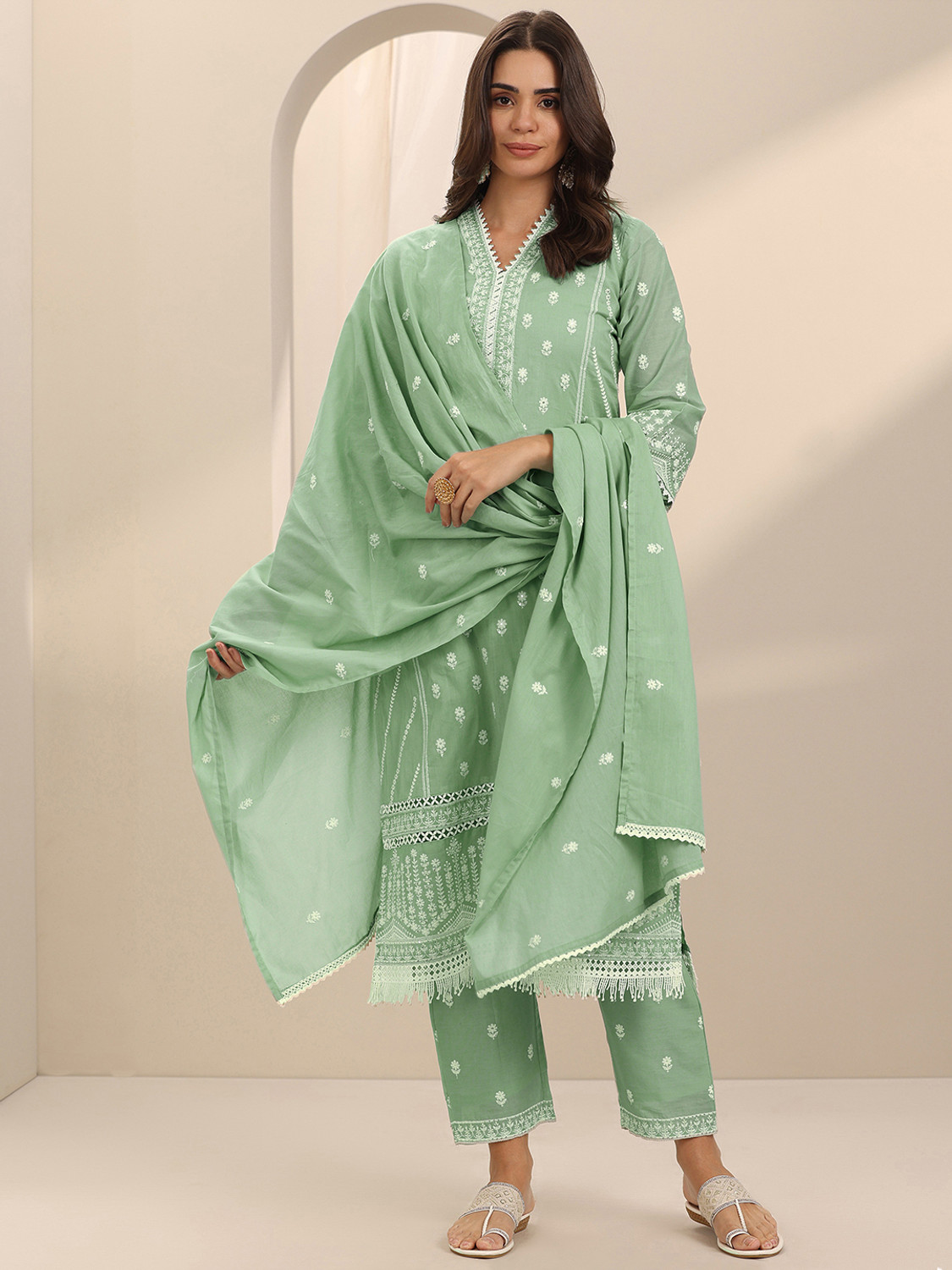 Image of LIBAS Women Kurta Pant Dupatta Set