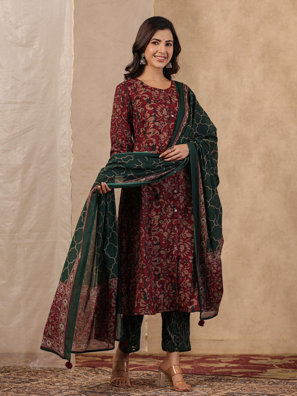 Sangria Women Kurta Pant Dupatta Set