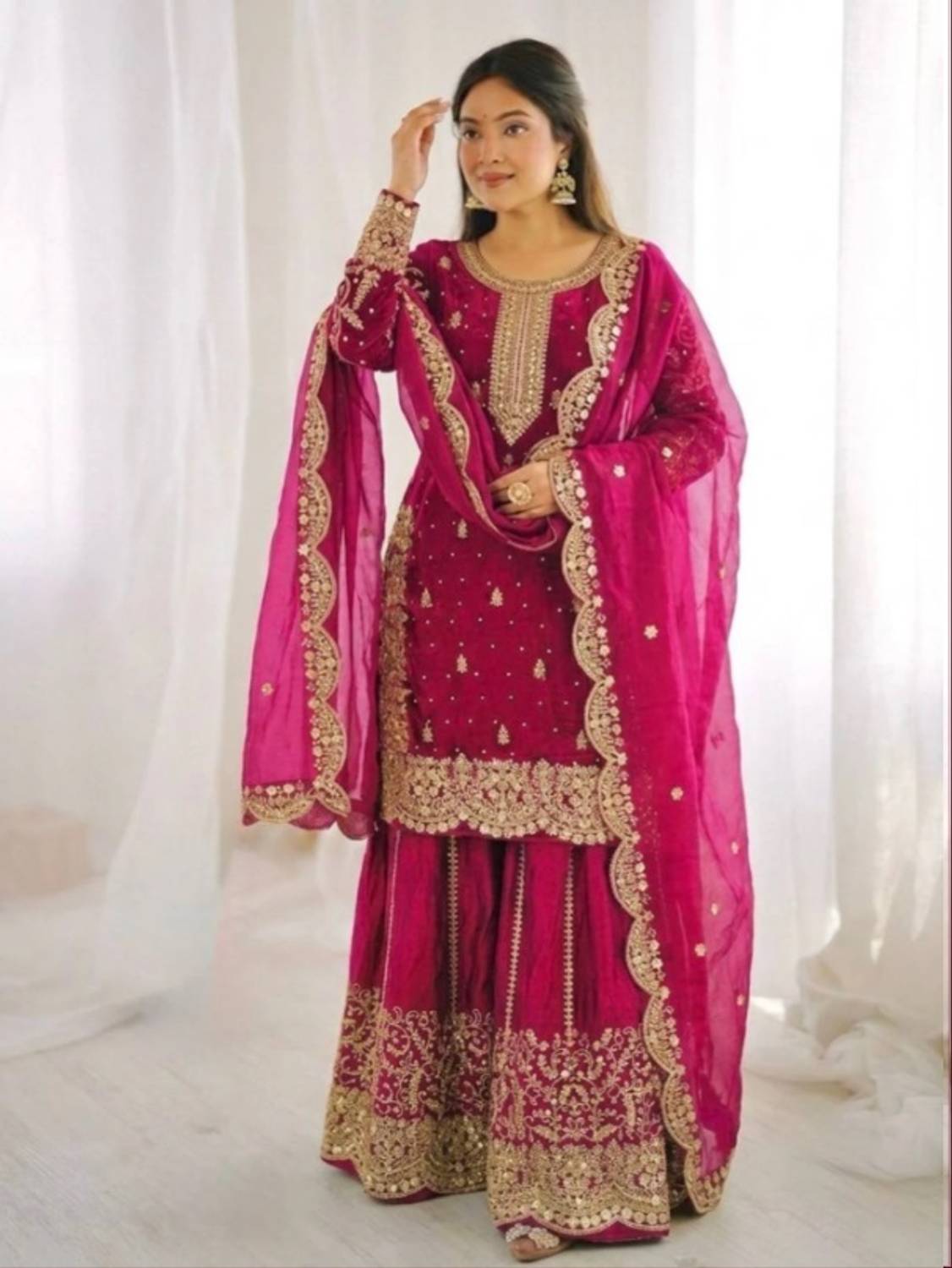 TILKI Women Kurti Palazzo Dupatta Set - Image 3