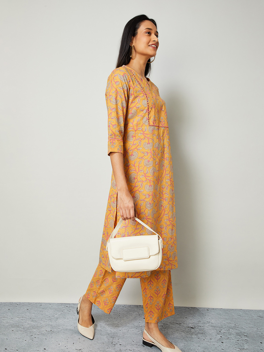 Image of Melange by Lifestyle Women Kurta Palazzo Dupatta Set