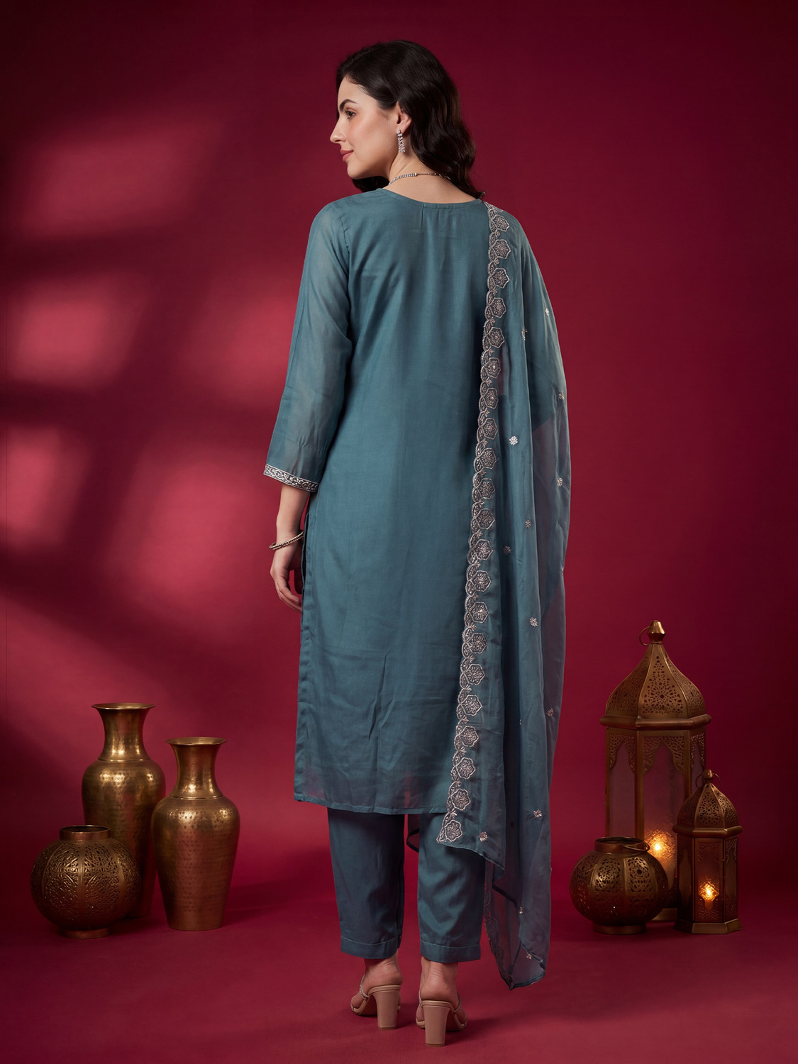 Image of Indo Era Women Kurta Pant Dupatta Set