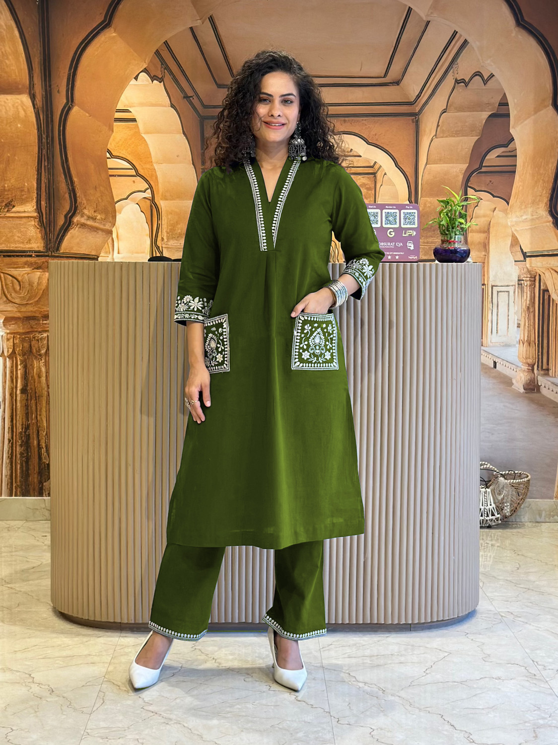Image of DHARM CREATIONS Women Kurta Pant Set
