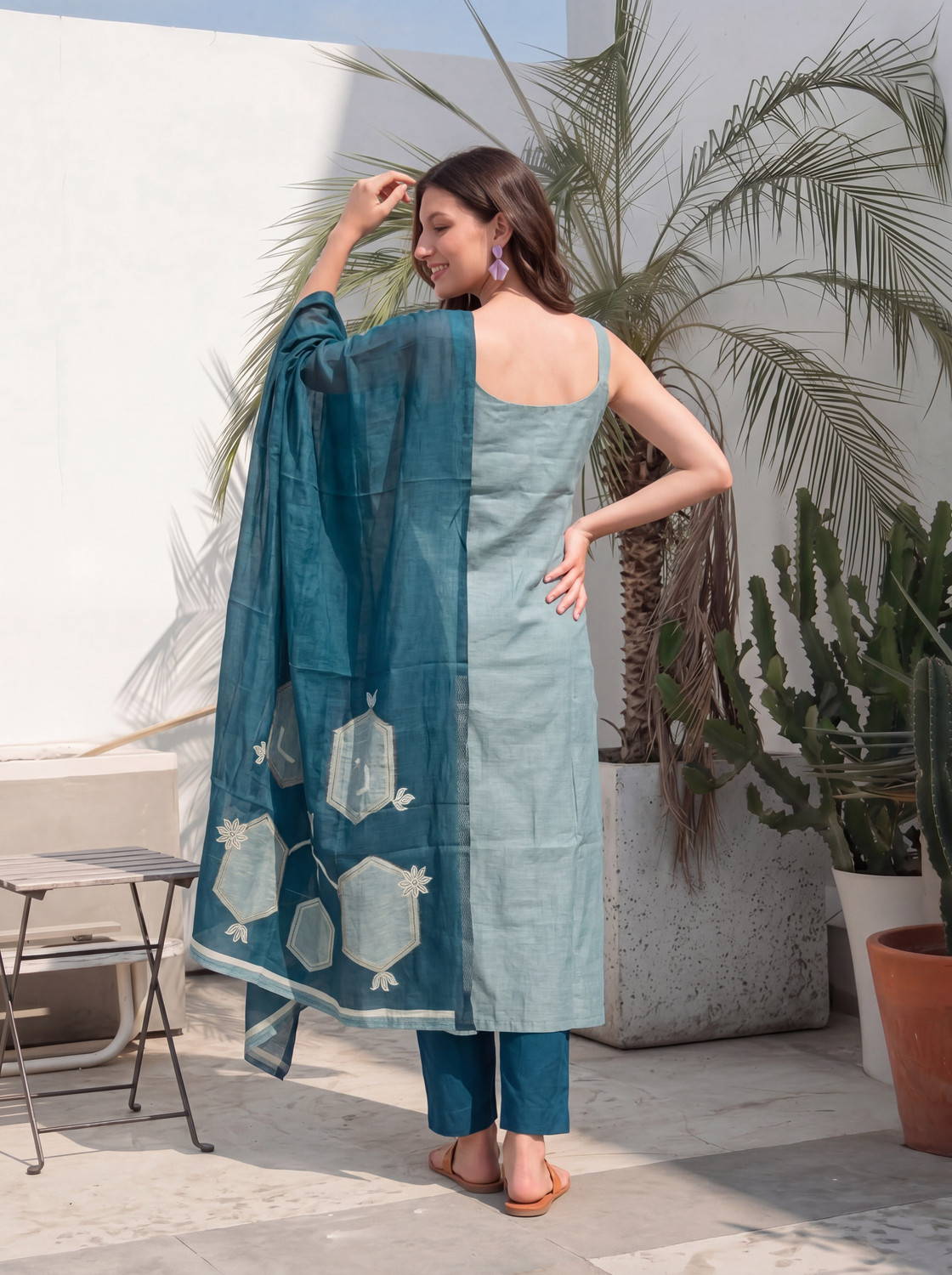 Image of SHREENATHJI TEXTILE Women Kurta Pant Dupatta Set