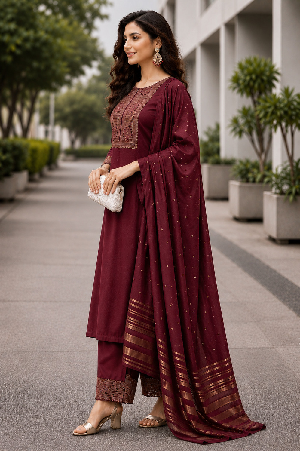 Image of aurbhi Women Kurti Pant Dupatta Set