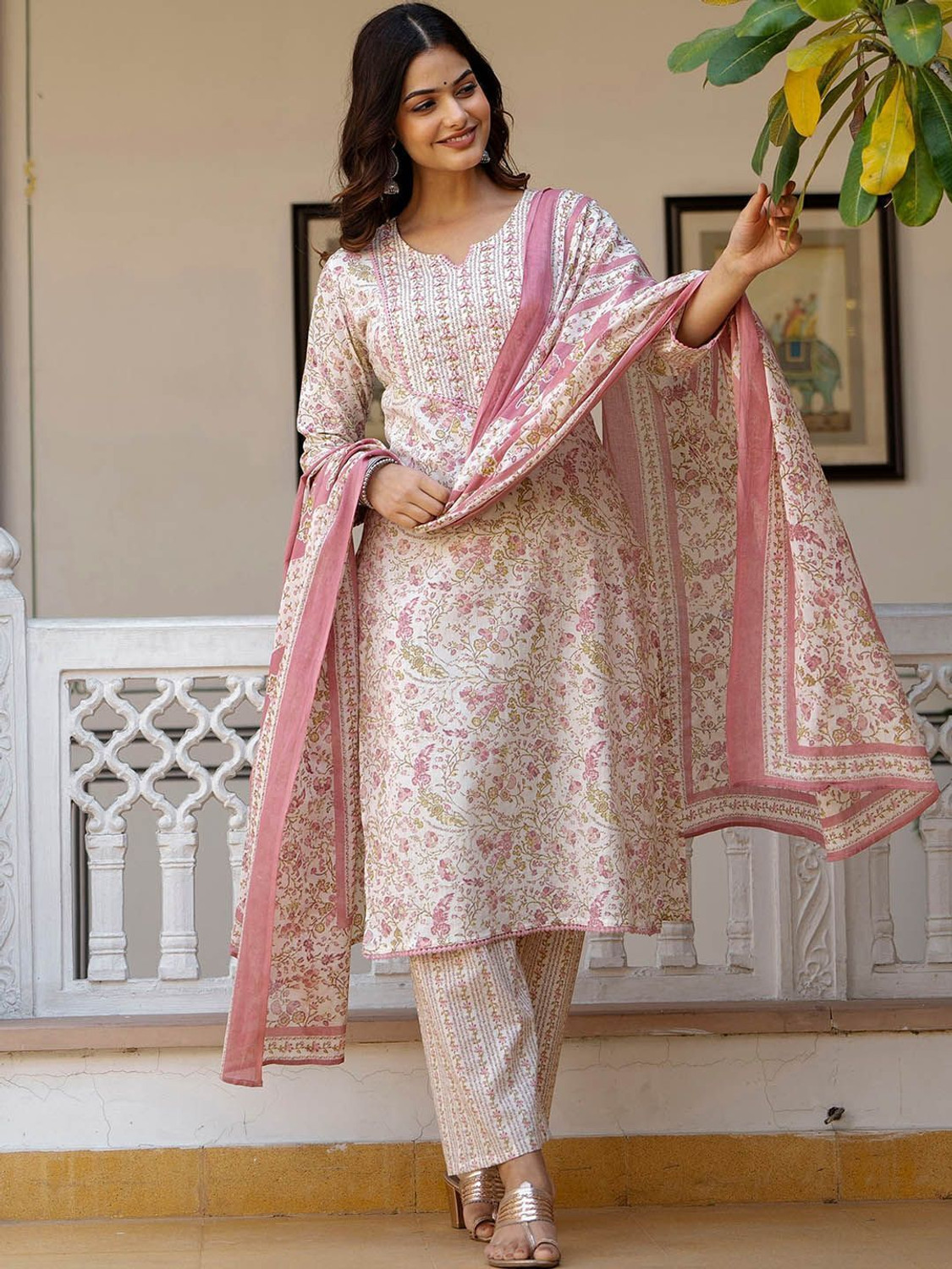 Image of ANOUK Women Kurta Pant Dupatta Set