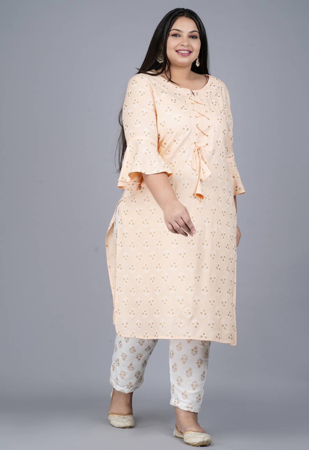 Pearl Ind Women Printed Viscose Rayon Straight Kurta (Orange)