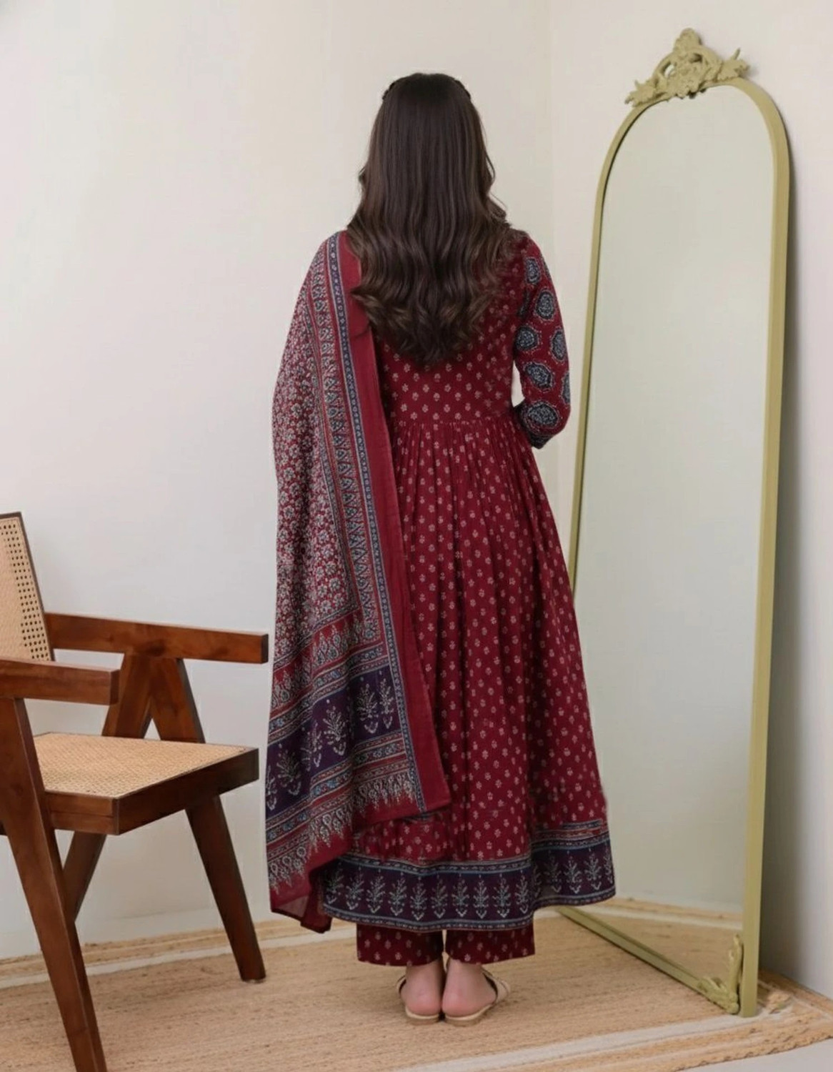 Image of Nermosa Women Kurta Pant Dupatta Set