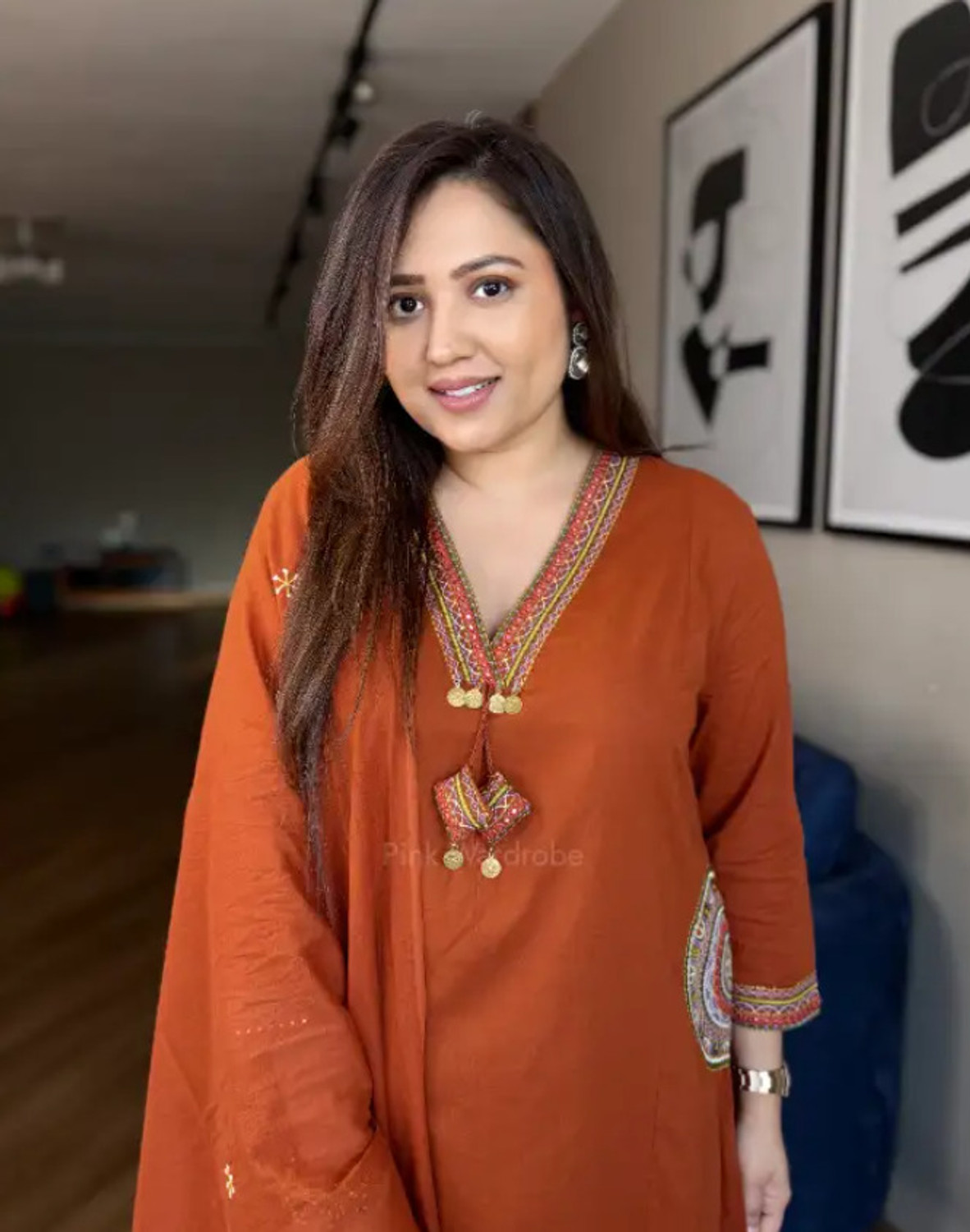 Image of LAJHAB Women Kurta Pant Dupatta Set