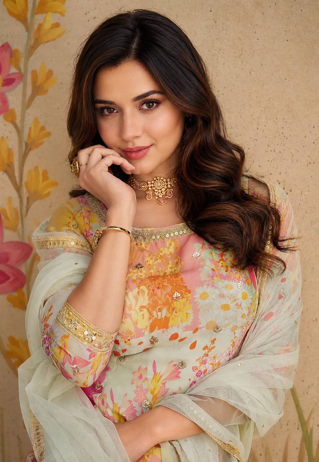 Zero Stitch Women Kurta Palazzo Dupatta Set - Image 3