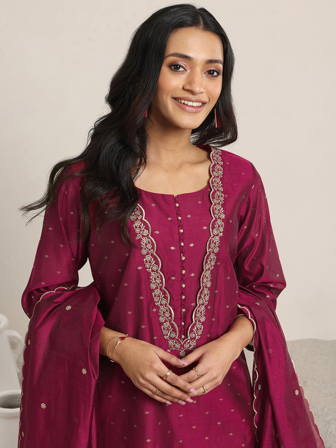 Image of LIBAS Women Kurta Pant Dupatta Set
