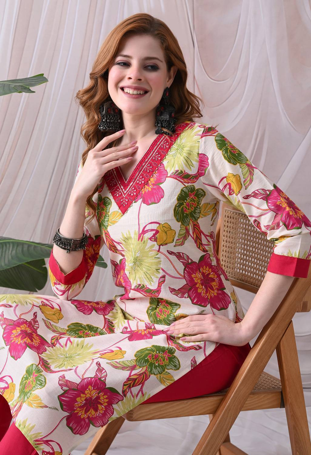 Image of FABUNNA COTTON Women Kurta Pant Set