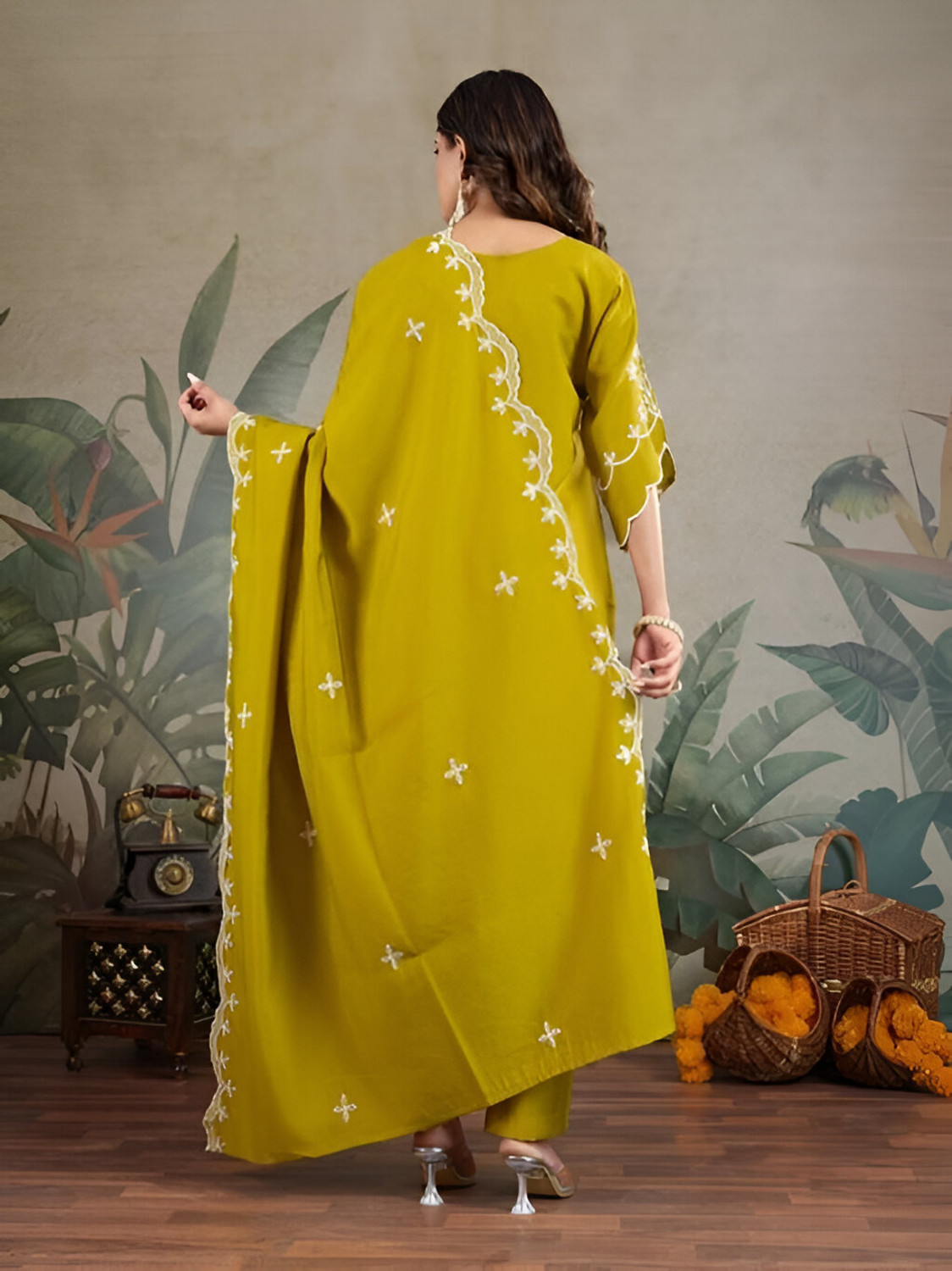 Image of FOXDX Women Kurta Pant Dupatta Set