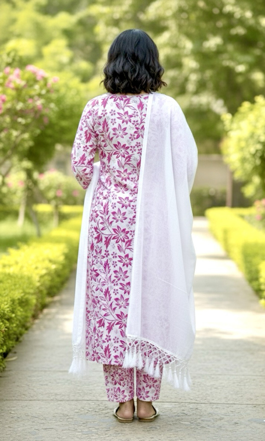 Image of RICF ROYALS INDIA FASHION COLLECTION Women Kurti Palazzo Dupatta Set