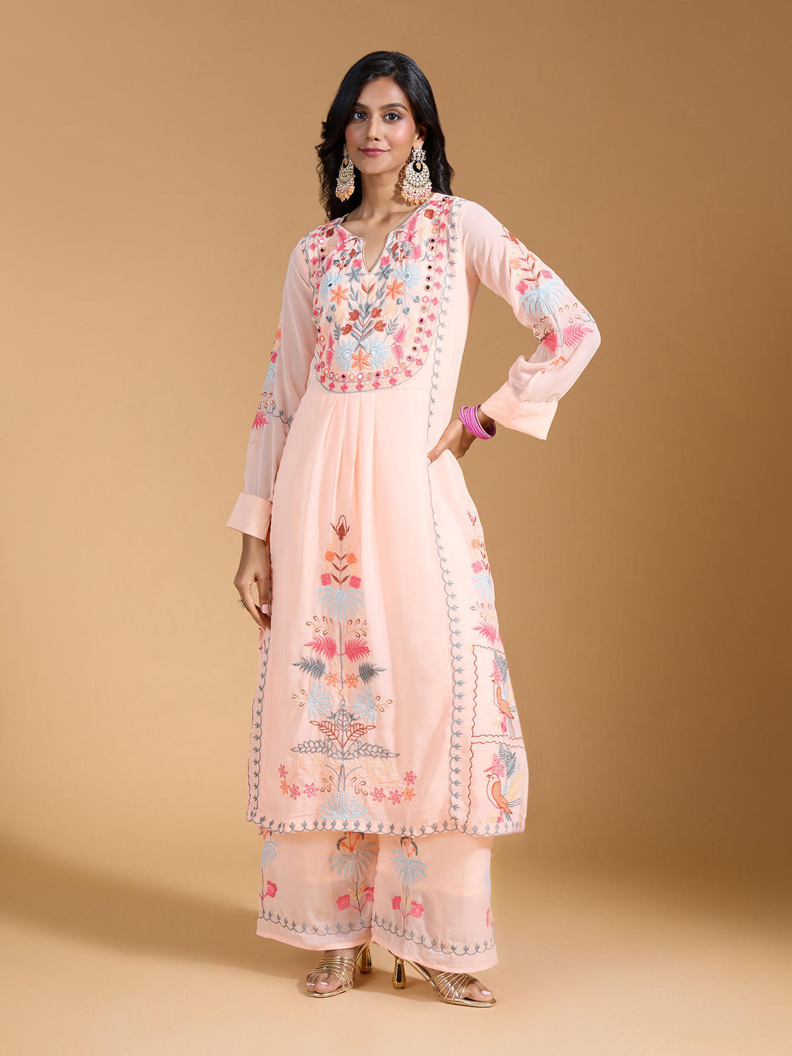 Image of Divastri Women Kurta Palazzo Dupatta Set