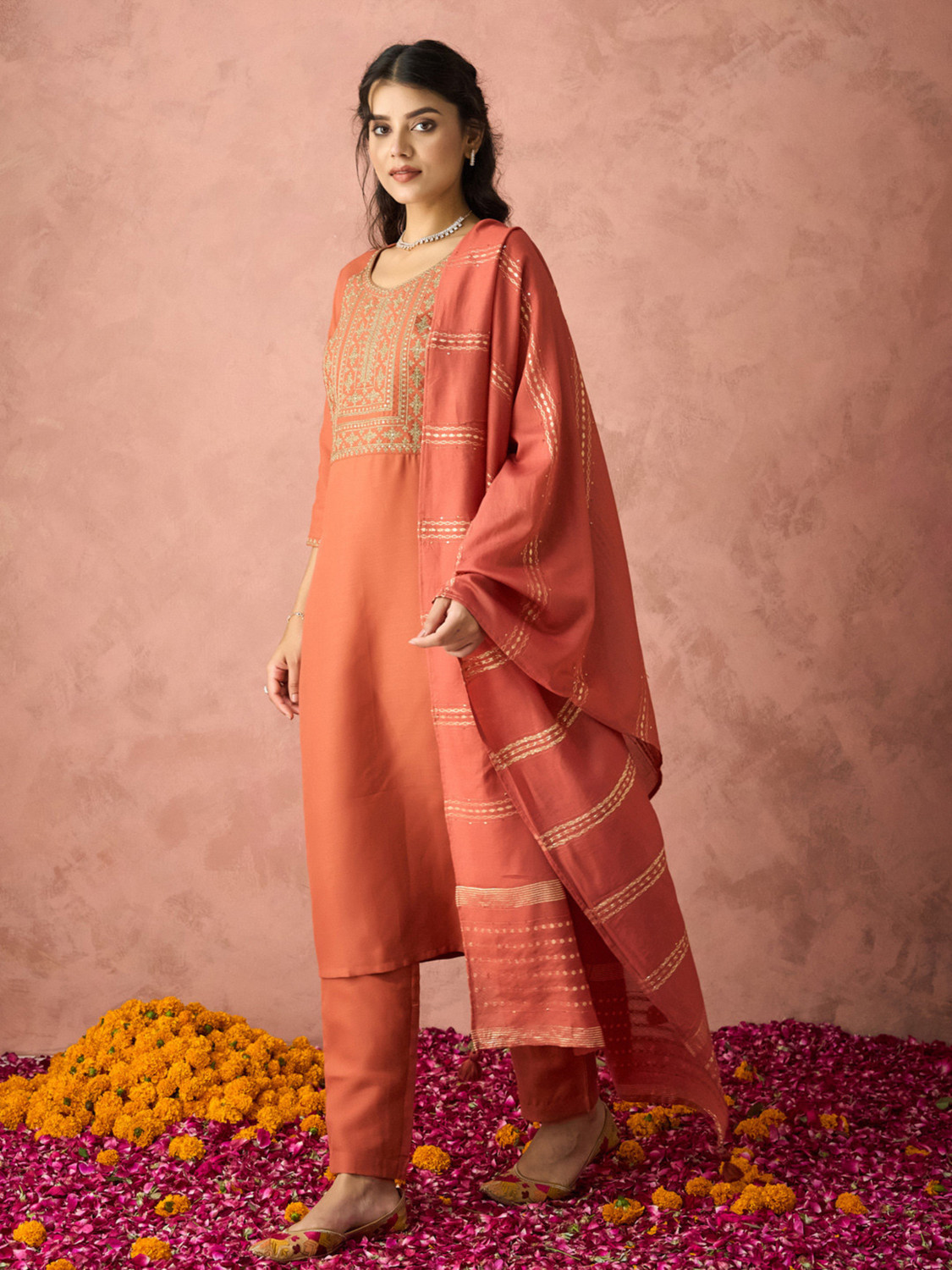 Image of Janmantar Women Kurta Pant Dupatta Set