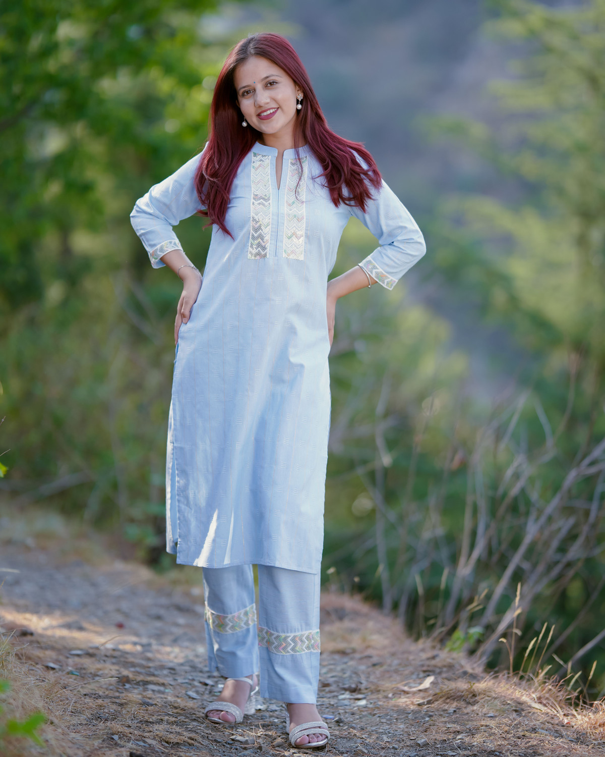Image of Madarwa Women Kurti Pant Dupatta Set
