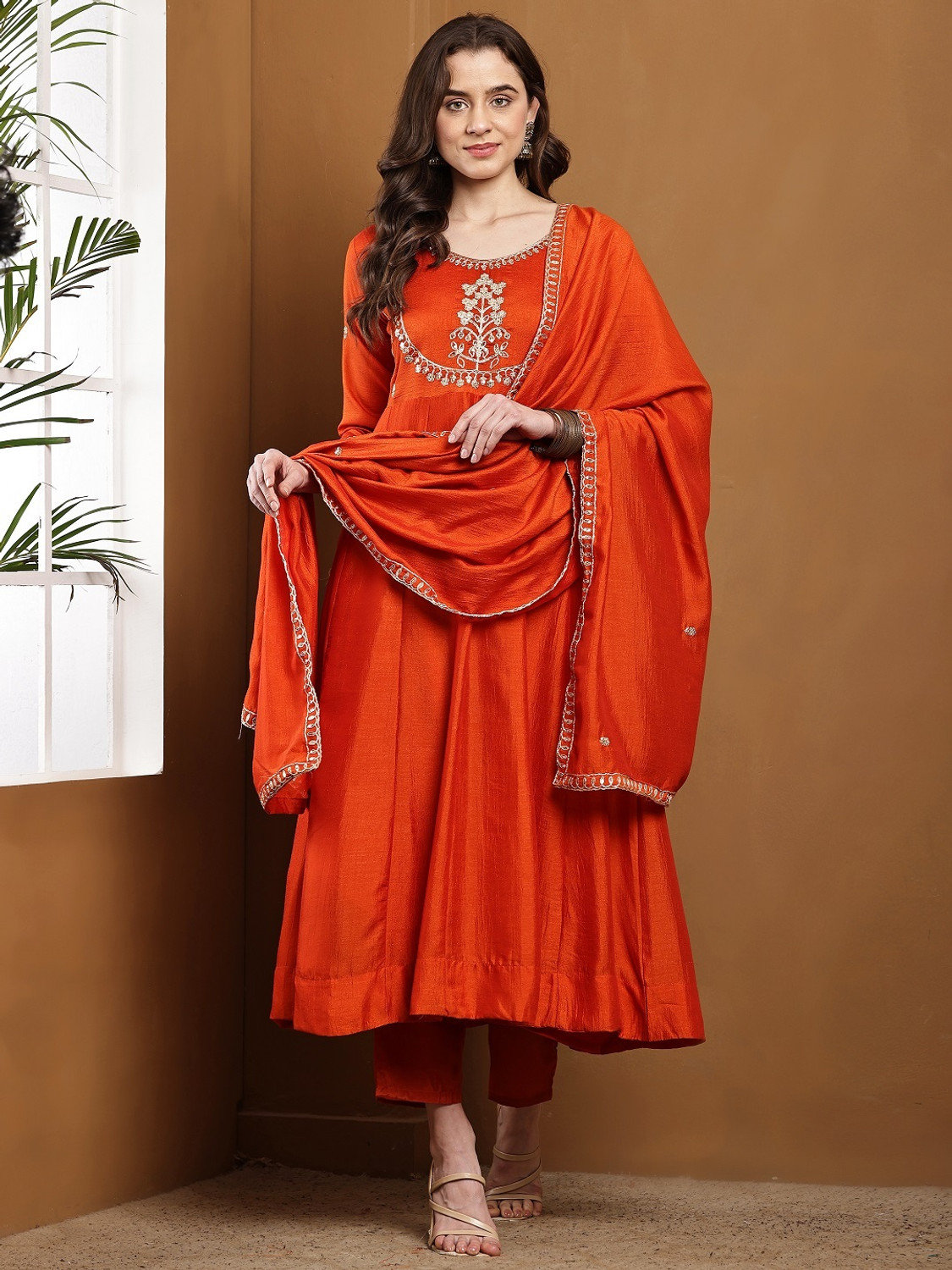 Image of dharmkunj Women Kurta Pant Dupatta Set