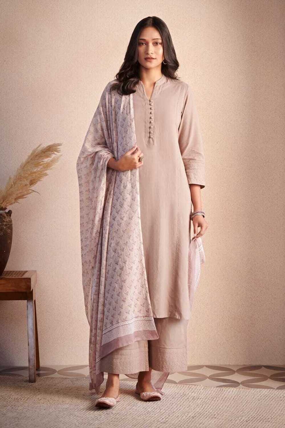 Image of JKanji Women Kurta Palazzo Dupatta Set