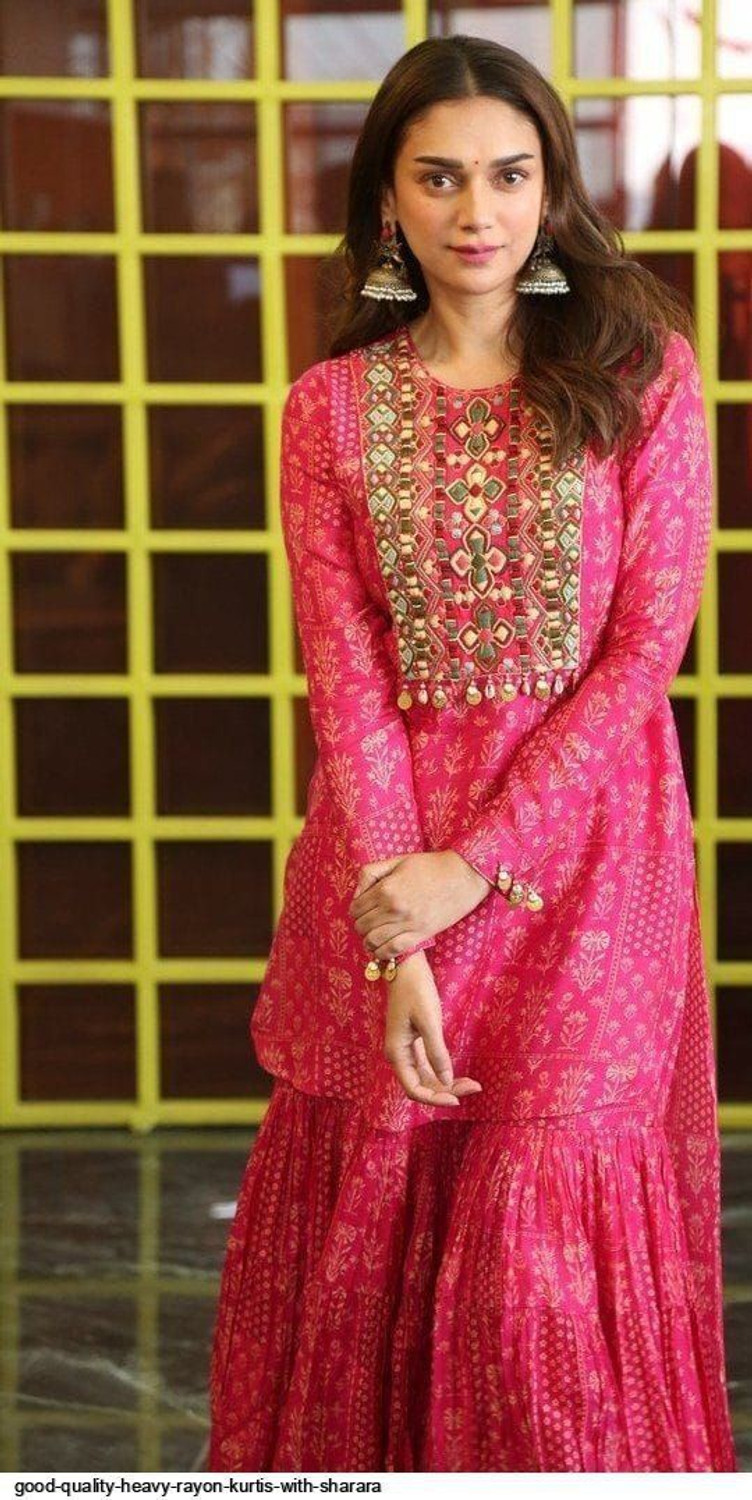 Image of AALJ FASHION Women Kurti Sharara Set
