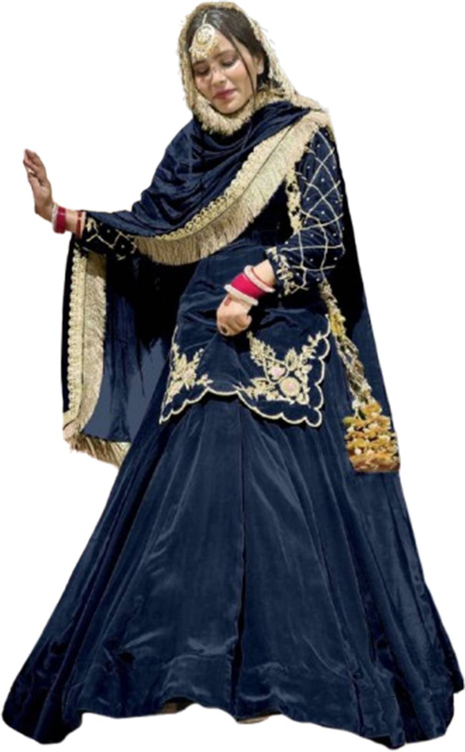 VATAGAMFAB Women Ethnic Top Sharara Dupatta Set