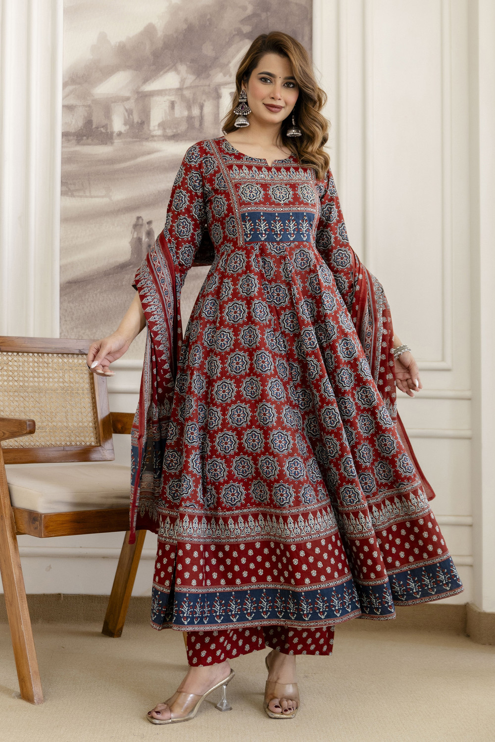 Image of berrylicious Women Kurta Palazzo Dupatta Set