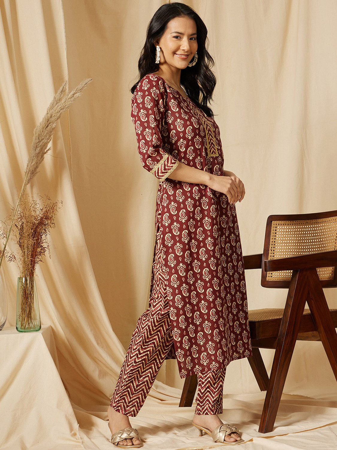Image of Fashcurvy Women Kurta Pant Dupatta Set