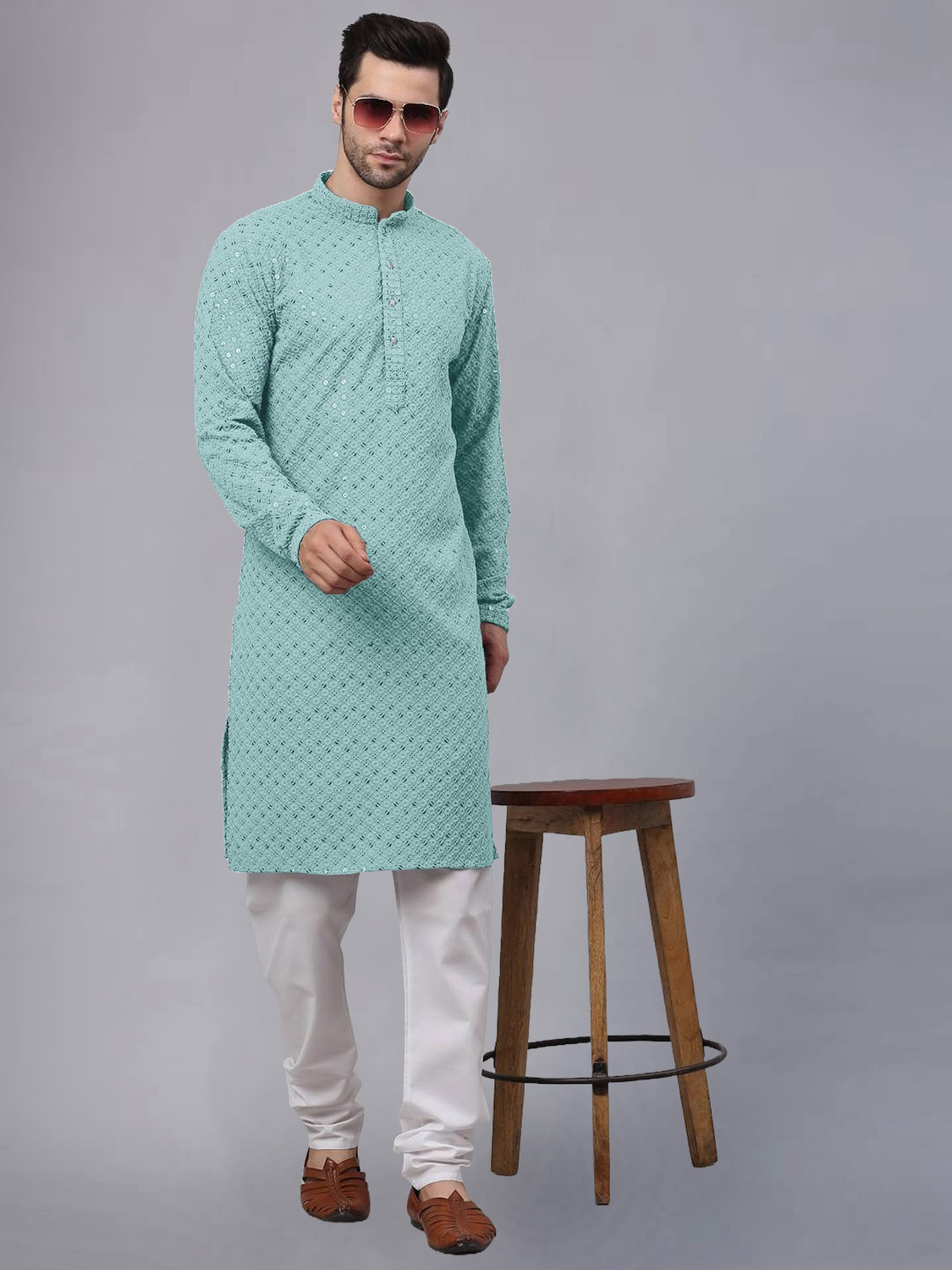 Image of Triom Men Viscose Rayon Kurta Pyjama Set