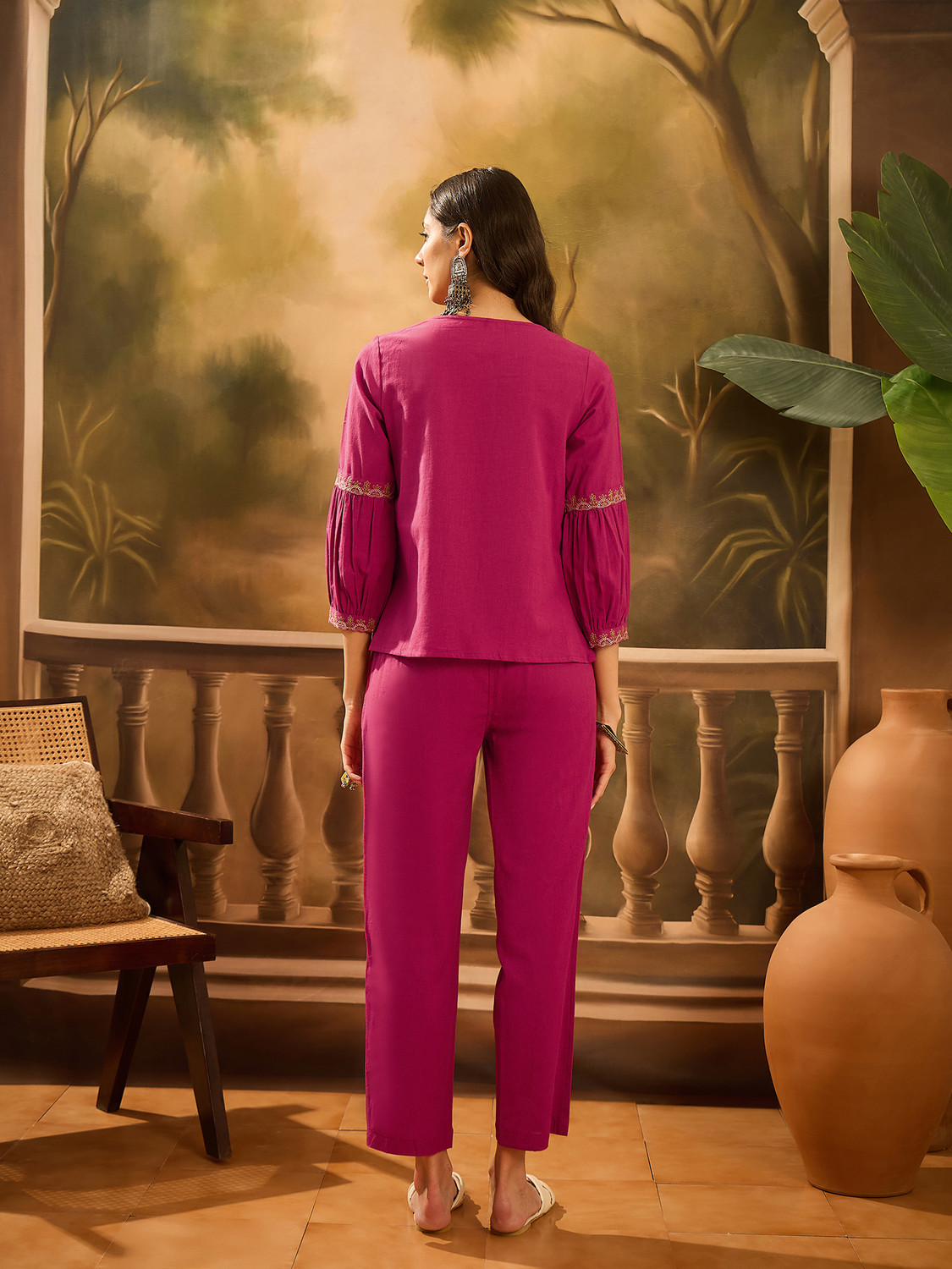 Image of Sangria Women Kurta Pant Set