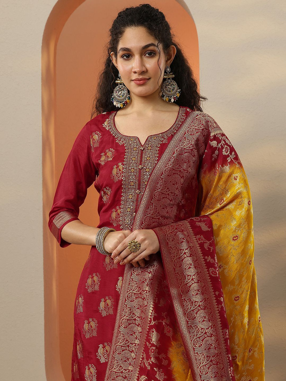 Image of LIBAS Women Kurta Pant Dupatta Set