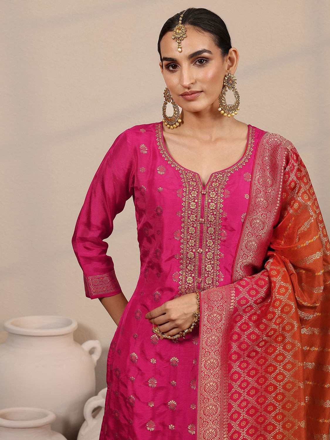 Image of LIBAS Women Kurta Pant Dupatta Set