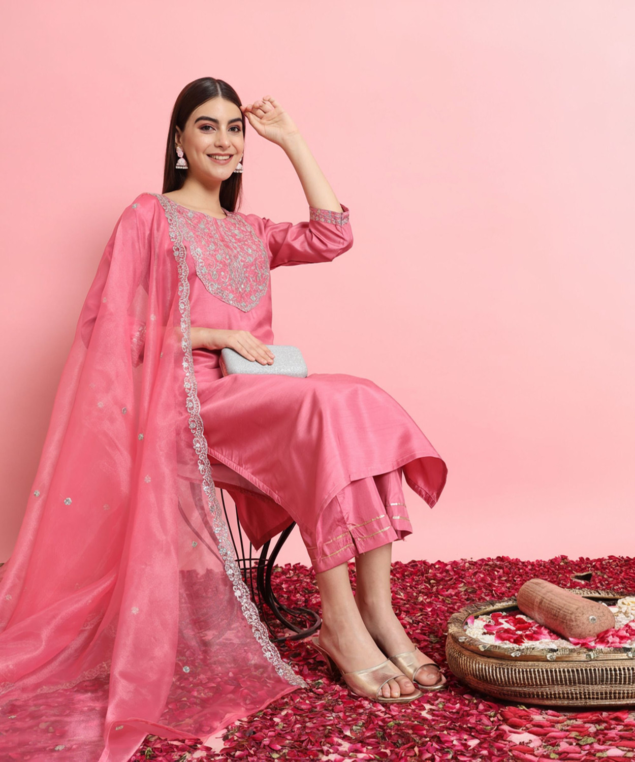 Image of VredeVogel Women Kurta Pant Dupatta Set