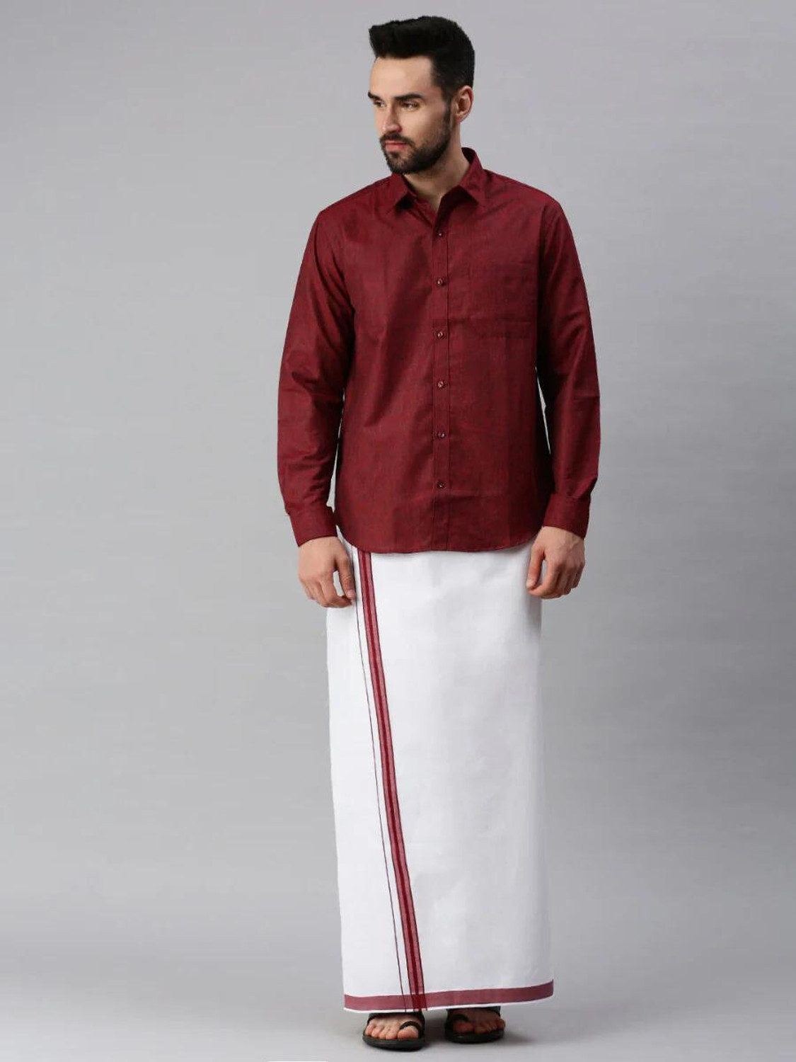 Image of Famuzz Men Shirt Dhoti Set