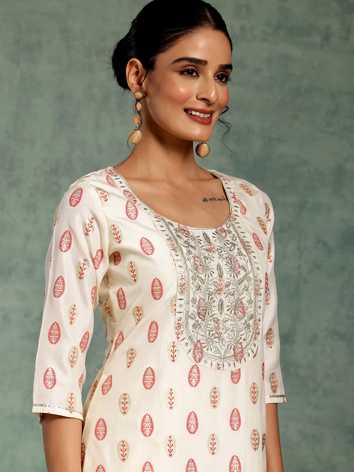 Image of LIBAS Women Kurta Palazzo Dupatta Set