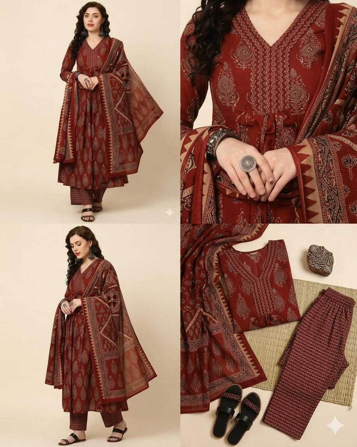 Image of Sri vastra Women Kurti Pant Dupatta Set