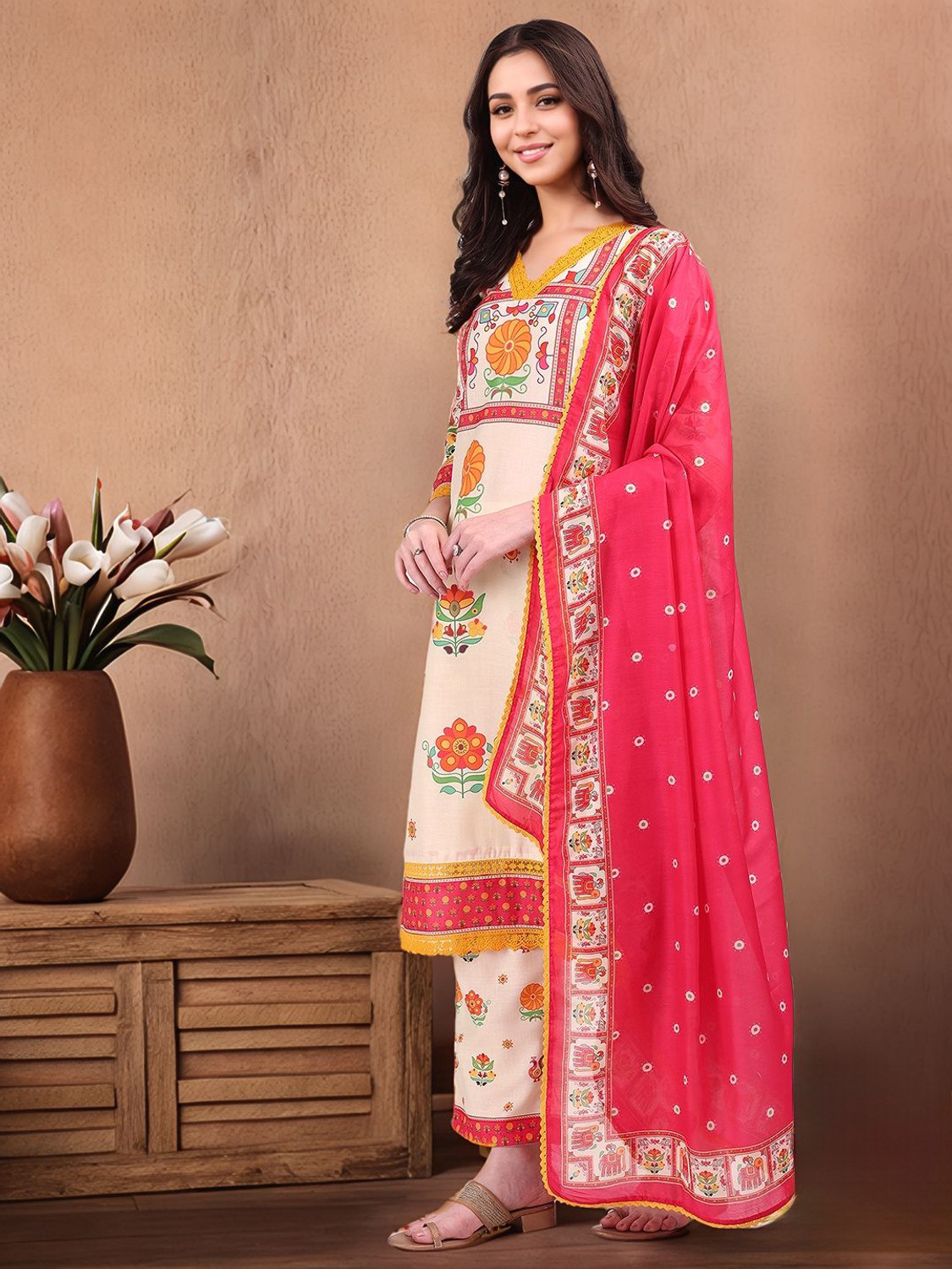 Image of ANOUK Women Kurta Pant Dupatta Set