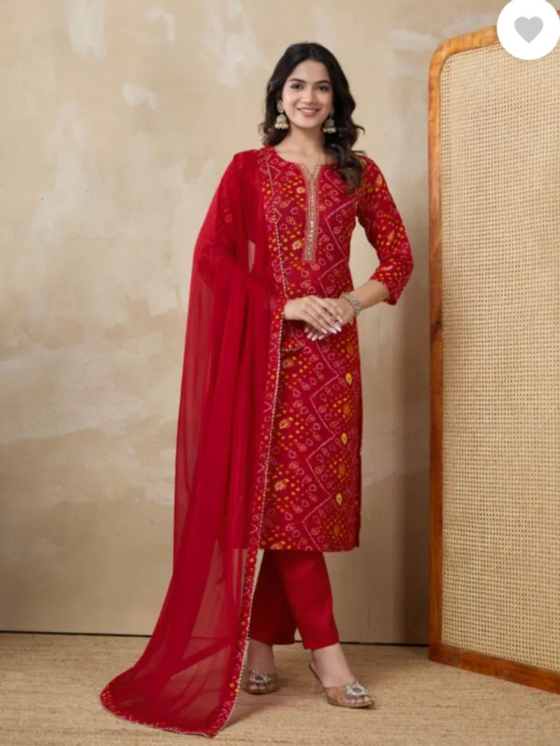 Image of pinfit Women Kurta Palazzo Dupatta Set