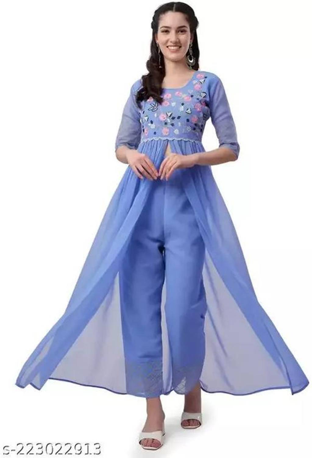 AMALAK Women Kurti Palazzo Dupatta Set