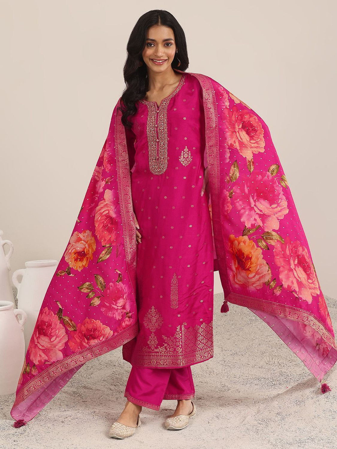 Image of LIBAS Women Kurta Pant Dupatta Set
