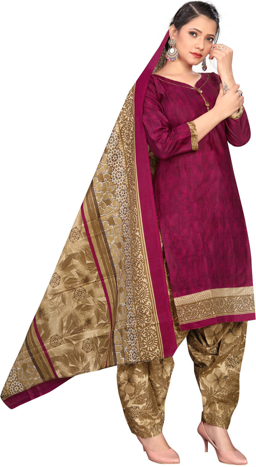 Image of Aaradhya Fashion Printed Kurta, Patiala & Dupatta Set