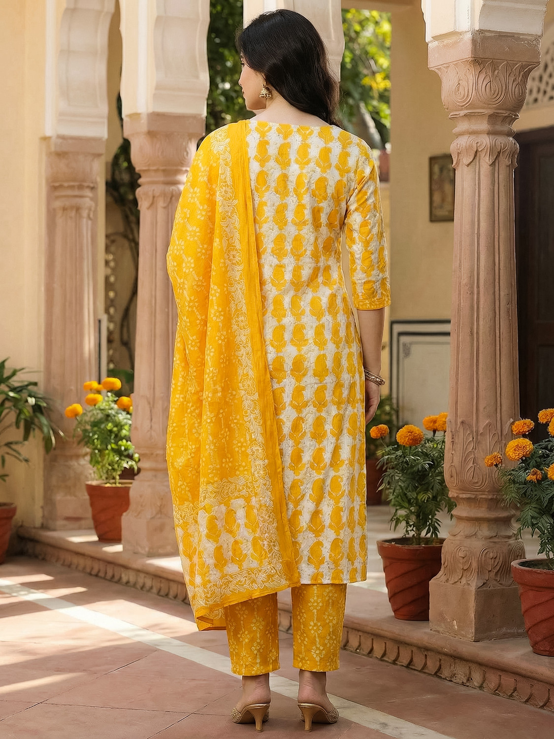 Image of Indo Era Women Kurta Pant Dupatta Set